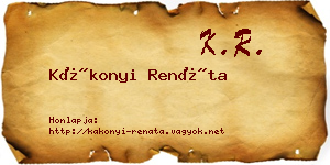 Kákonyi Renáta névjegykártya
